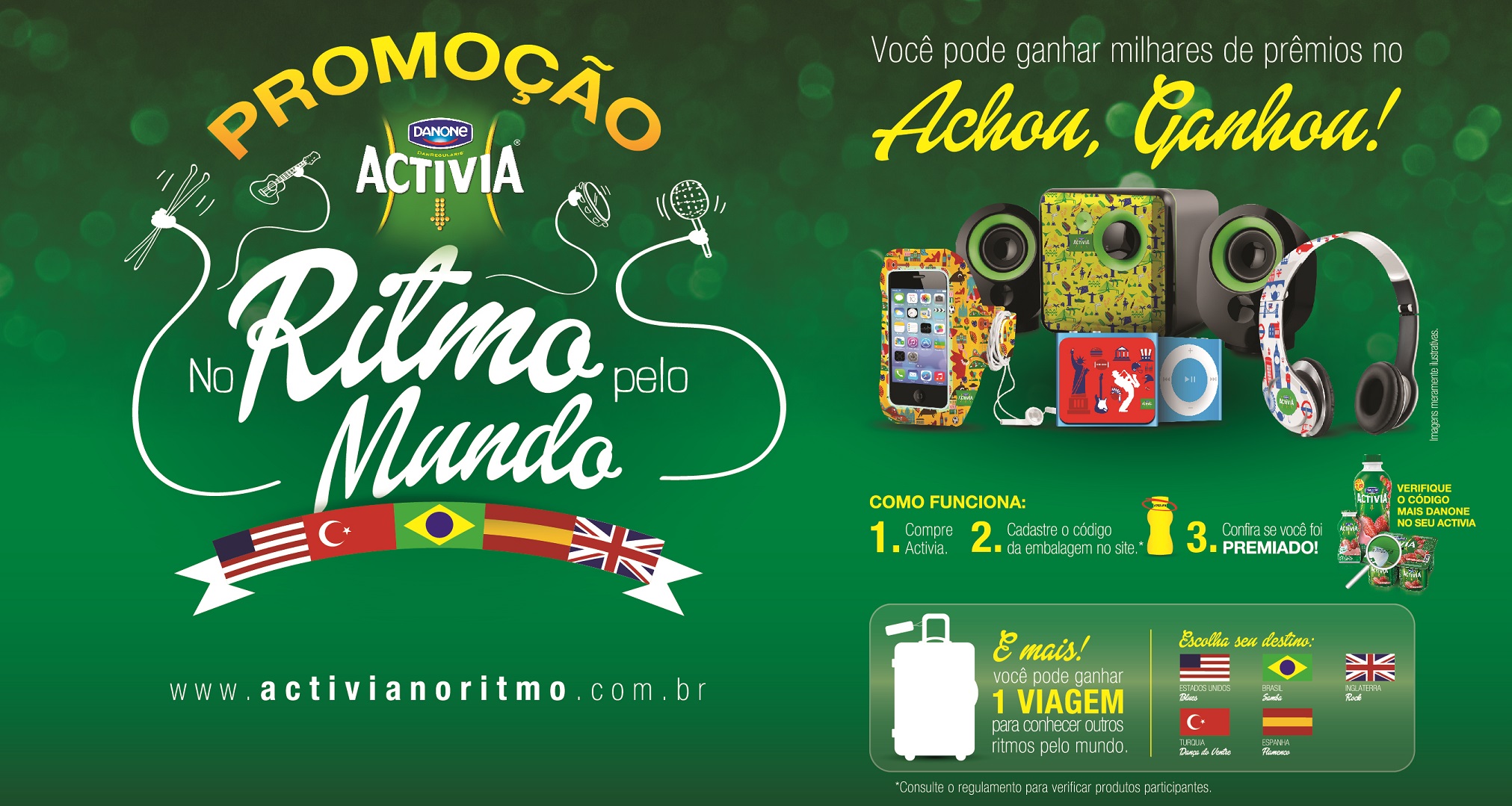 Nova promoção Activia oferece prêmios e a chance de viajar para conhecer um ritmo pelo mundo