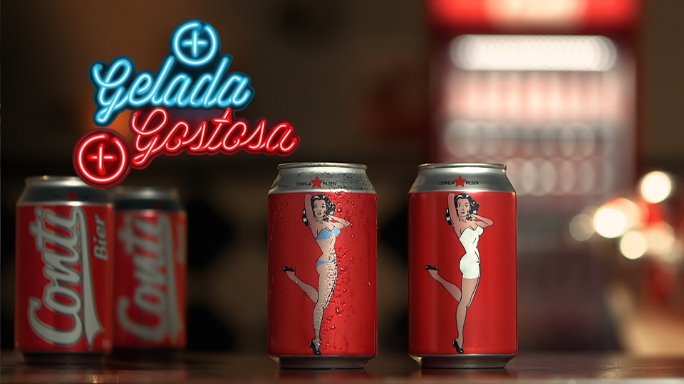 Conti Bier lança lata com pin-up