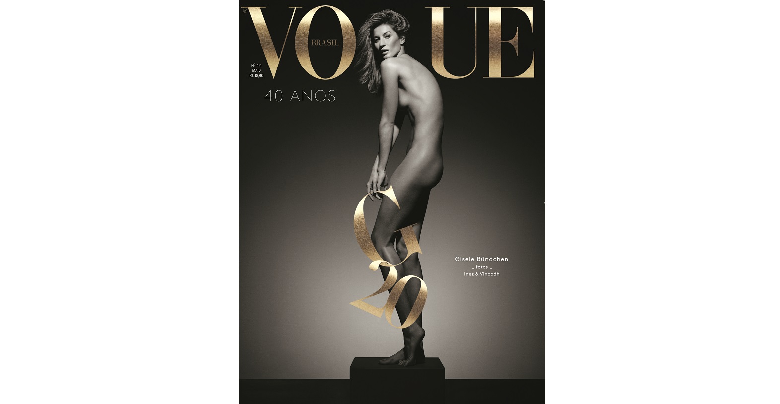 Gisele Bündchen estampa capa de aniversário de 40 anos da Vogue Brasil