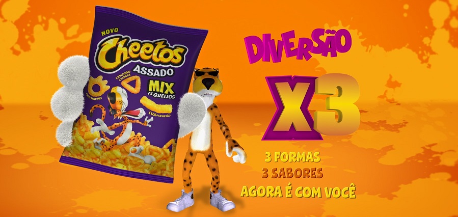 Campanha de Cheetos Mix promete três vezes mais diversão