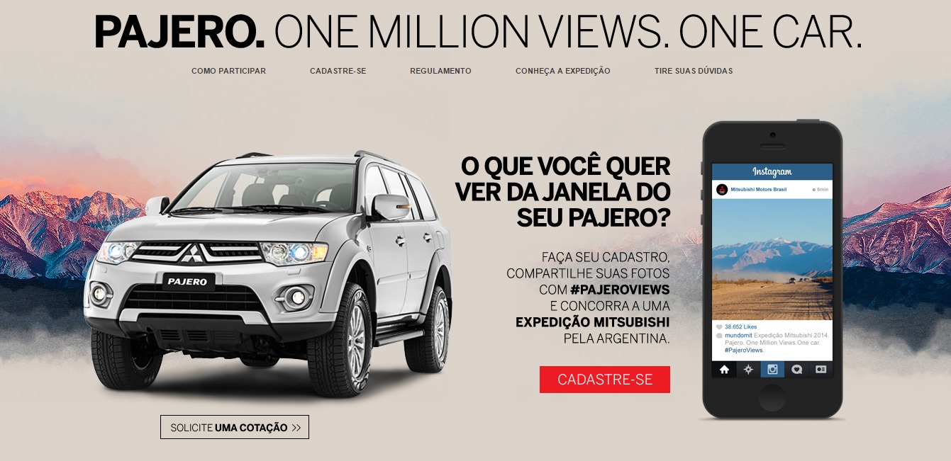 Mitsubishi Motors lança a promoção “Pajero Views” no Instagram