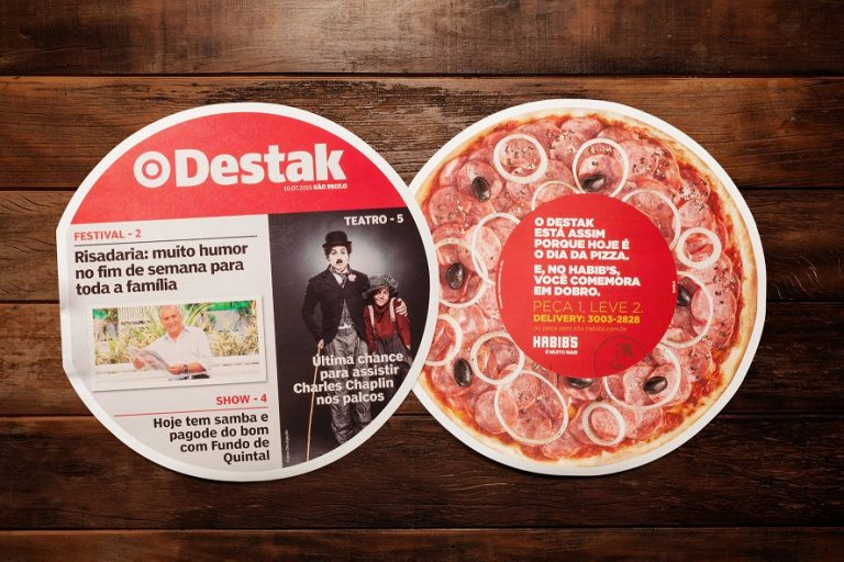 Habib’s transforma jornal Destak em pizza