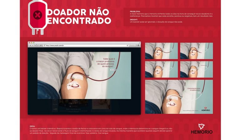 Hemorio lança banner interativo de incentivo à doação de sangue