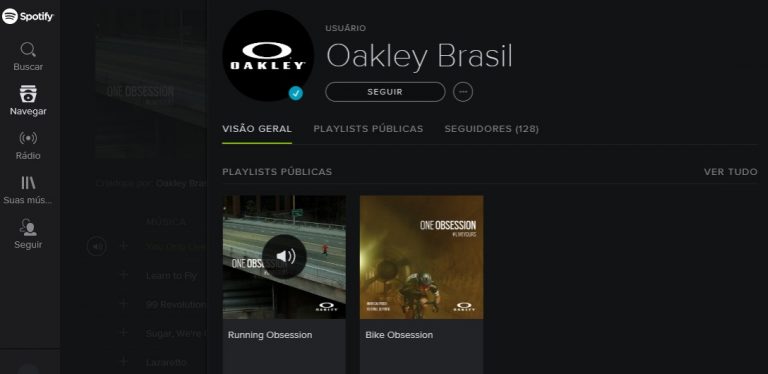 Oakley lança canal no Spotify voltado ao mercado brasileiro