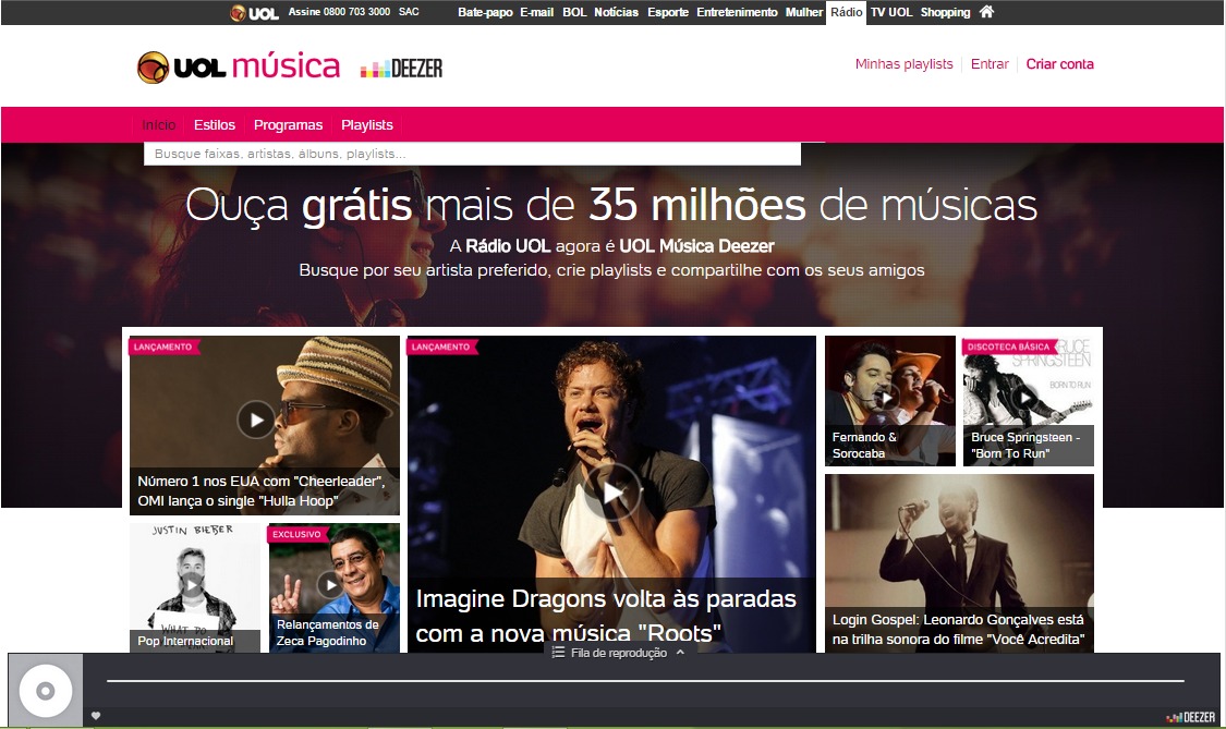 UOL lança serviço grátis com mais de 35 milhões de músicas