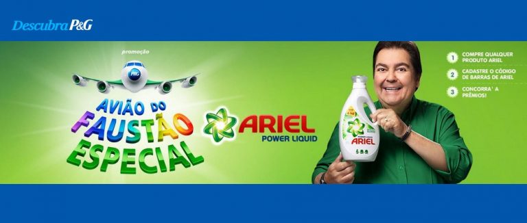 Ariel Power Liquid sorteia R$ 900 mil em prêmios na promoção Avião Do Faustão