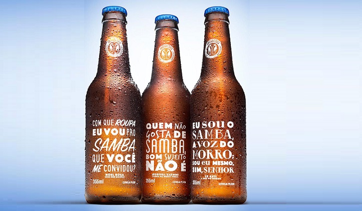 BOA tem garrafas estampadas com clássicos do samba