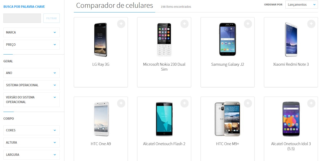 10 celulares mais populares no comparador TecMundo - TecMundo