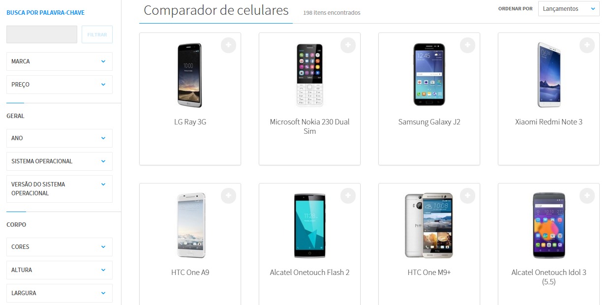 TecMundo lança Comparador de Smartphones