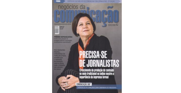 Revista Negócios da Comunicação traz Vera Guimarães Martins, da Folha
