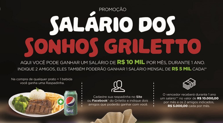 Promoção do Griletto dará salário anual de R$ 120 mil