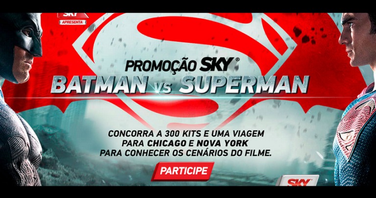 Promoção ‘SKY Batman vs Superman’ levará assinante às locações do filme