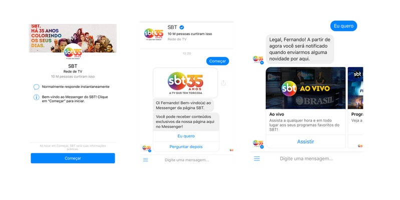 SBT lança bot para interagir com público no Facebook Messenger