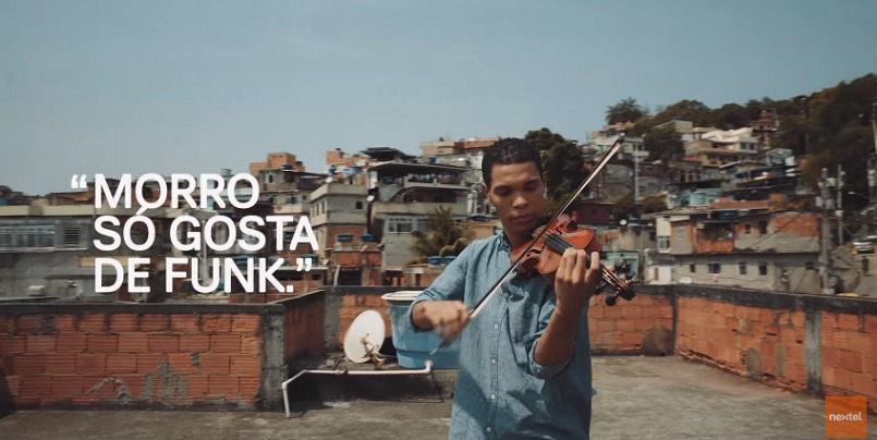 Jovem violinista do Morro da Mangueira protagoniza novo comercial da Nextel