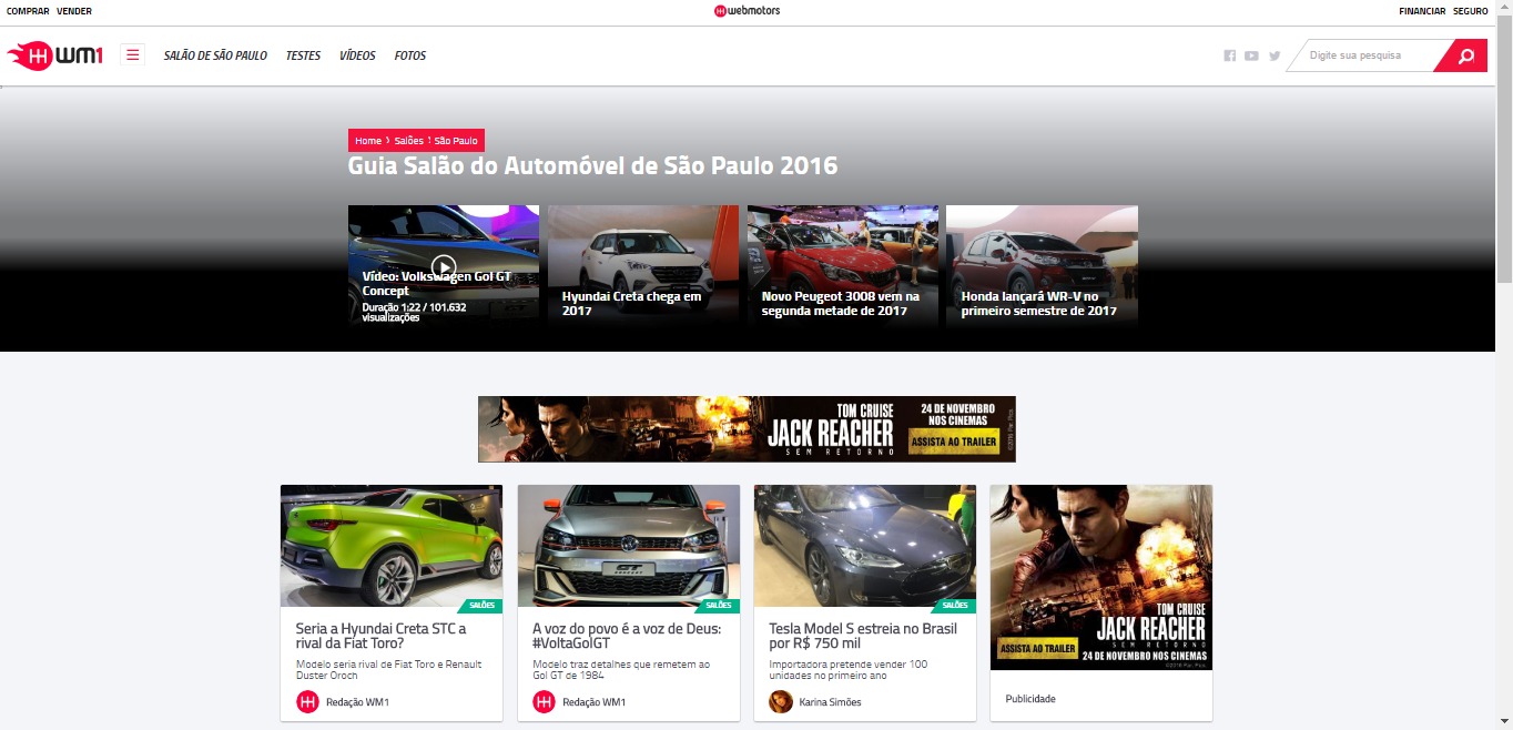 Webmotors lança canal de notícias e faz cobertura do Salão do Automóvel 2016
