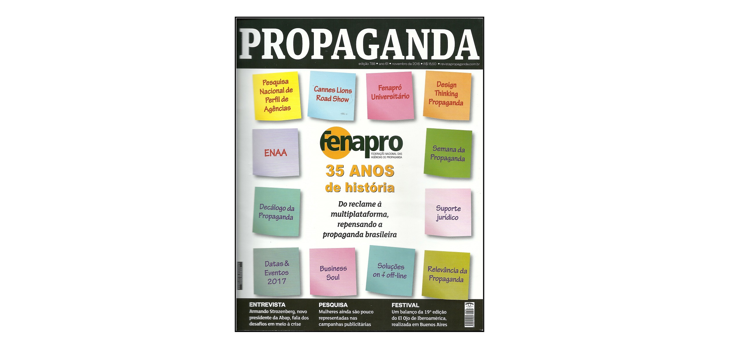 35 anos da Fenapro é capa da Revista Propaganda deste mês