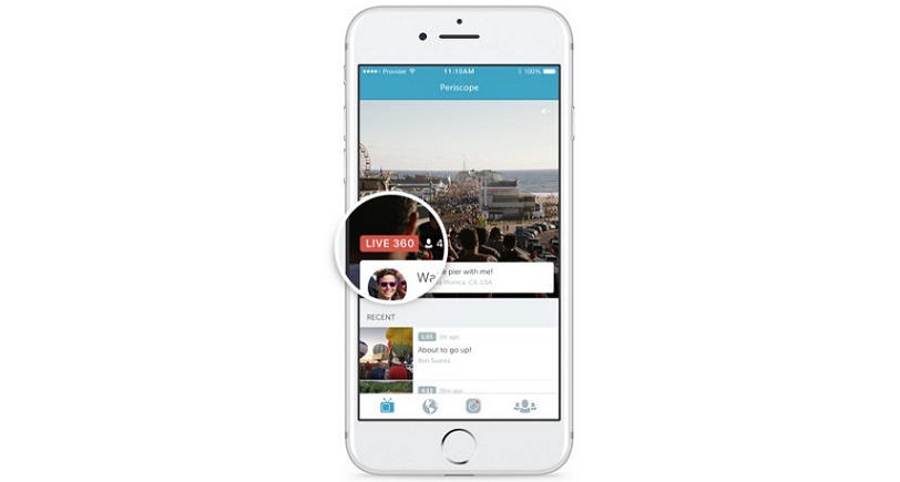 Twitter e Periscope oferecem transmissão ao vivo de vídeos em 360º