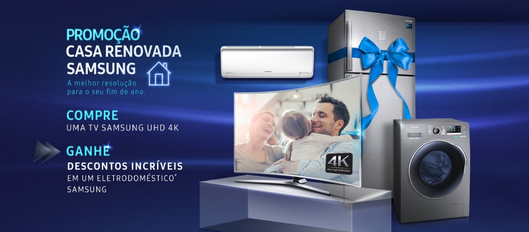 Samsung oferece descontos em eletrodomésticos na compra de TV UHD 4K