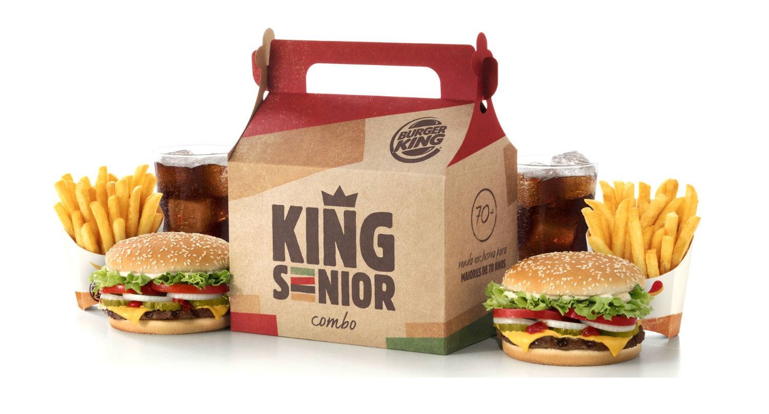 Primeiro lanche para idosos acima de 70 anos é a novidade do Burger King Brasil