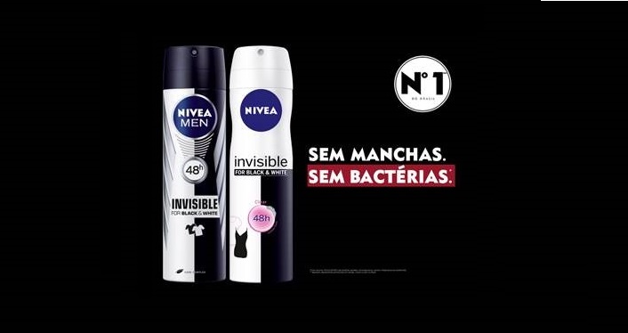Nivea lança campanha de desodorante Invisible Black & White com tecnologia antimanchas e ação antibacteriana