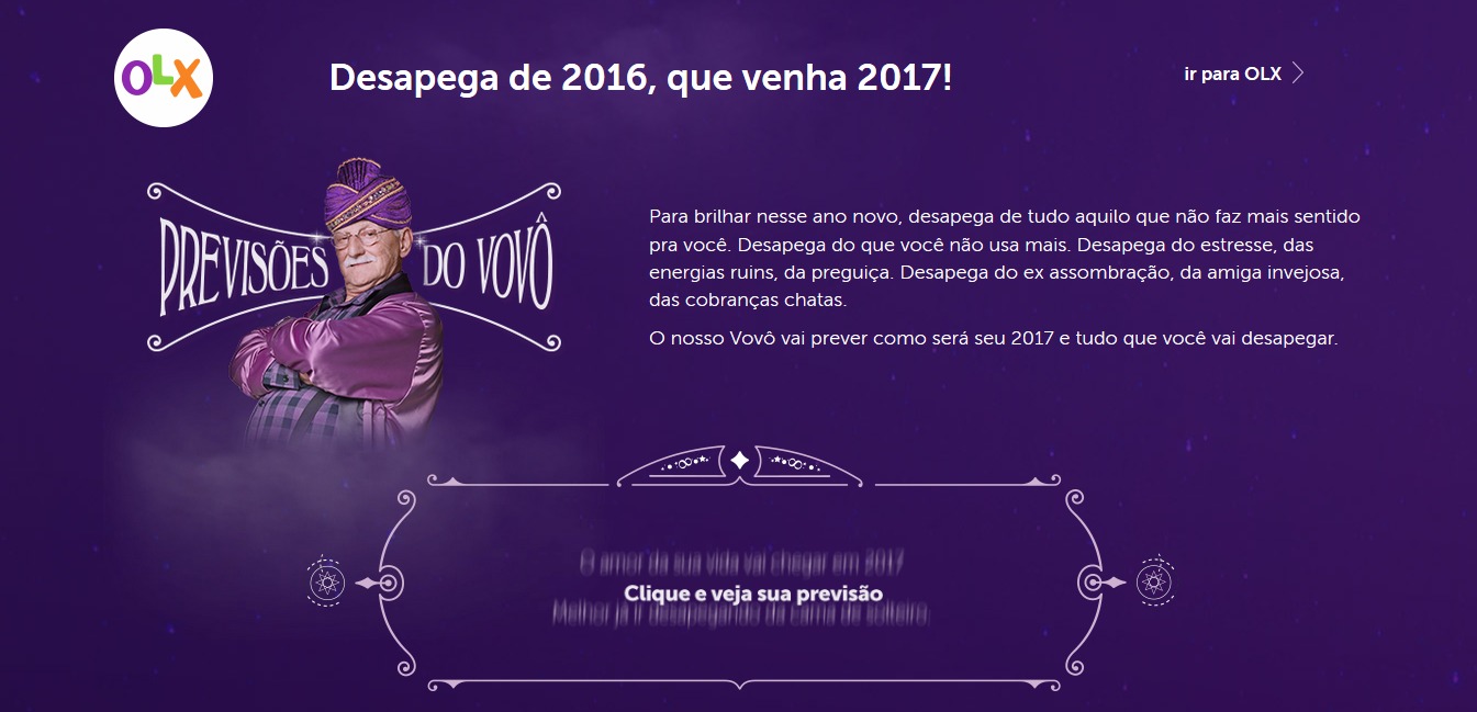 OLX desapega de 2016 em campanha de Ano Novo