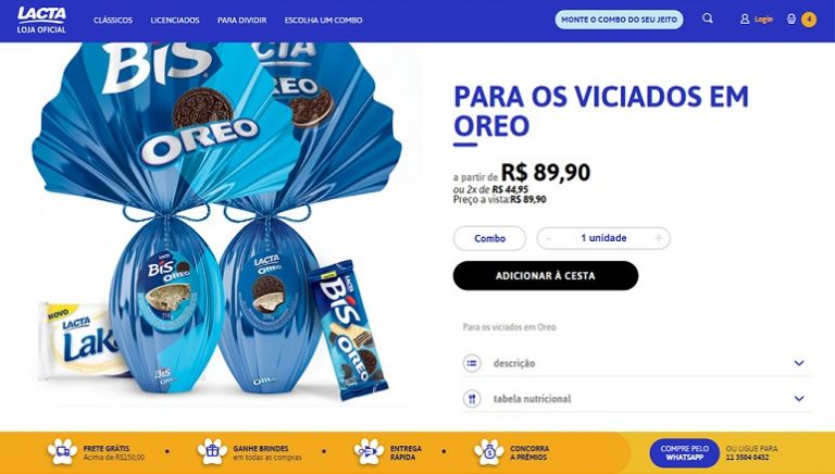 Lacta apresenta loja online para vendas na Páscoa