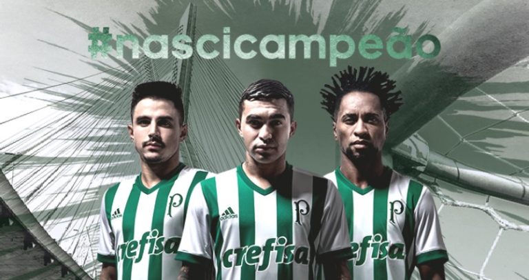Palmeiras exibe novo uniforme na campanha #NasciCampeão