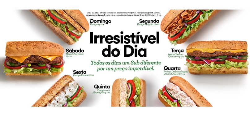 Cardápio da Subway atualizado em 2023 