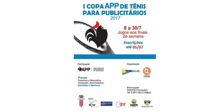 APP promove 1ª Copa de tênis para publicitários