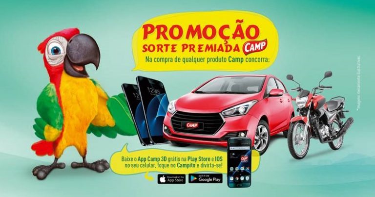 Promoção “Sorte Premiada Camp” vai sortear smartphones, moto e carro