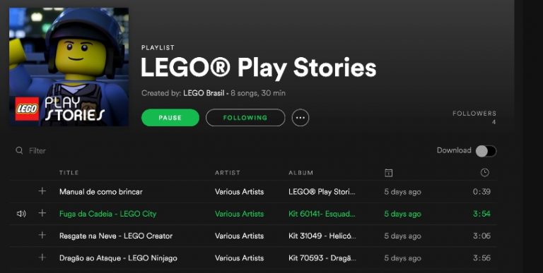 LEGO aposta em playlist no Spotify para incentivar a interação e a brincadeira das famílias brasileiras