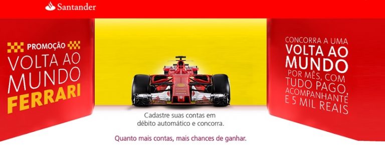 Santander cria promoção “Volta ao mundo Ferrari”