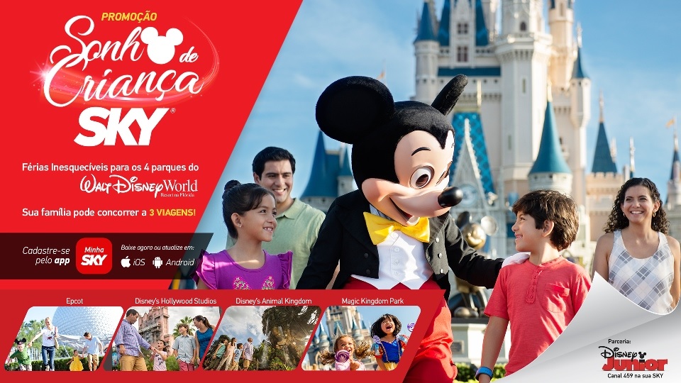 Com a promoção “Sonho de Criança”, SKY leva assinantes para Disney