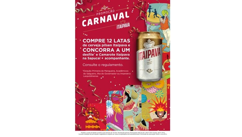 Cerveja Itaipava lança promoção “Carnaval Itaipava”