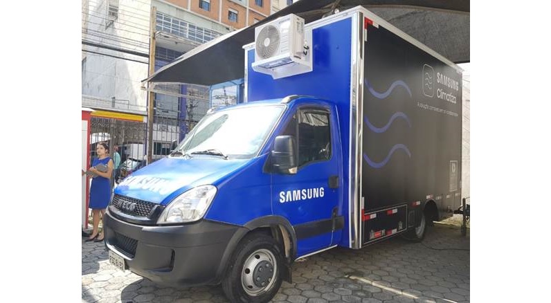 Unidade móvel da Samsung divulga portfólio de ar-condicionado no Brasil