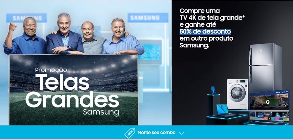 Samsung anuncia promoção de TVs de Telas Grandes