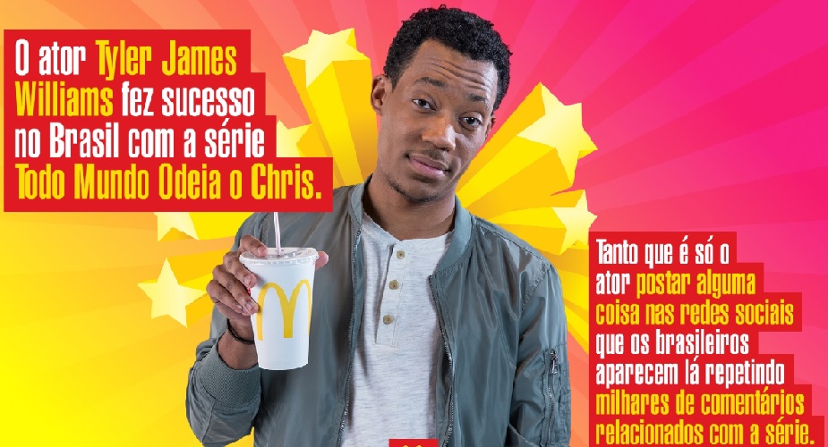 Tyler James Williams estrela campanha do novo refil McDonald’s