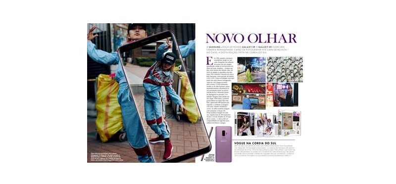 Samsung Galaxy S9 clica capa e editorial da revista Vogue