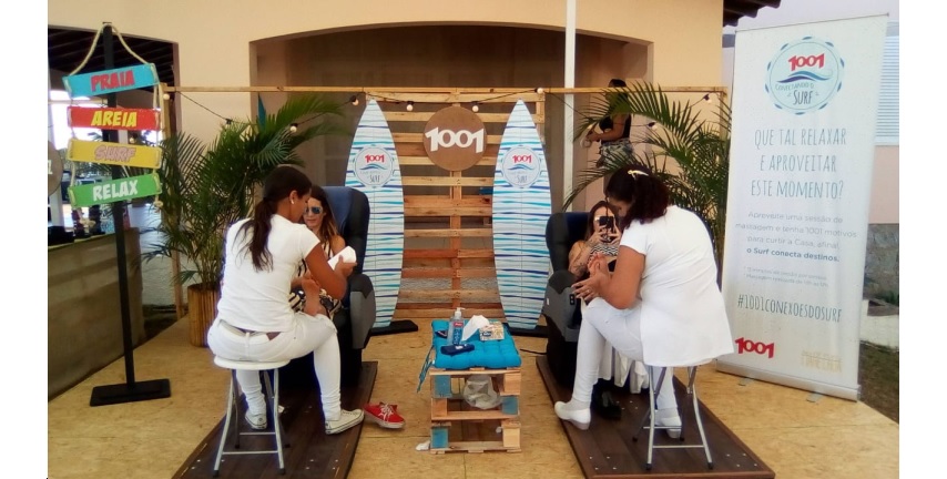 Viação 1001 patrocina ação na Casa Maré Cheia no Mundial de Surfe