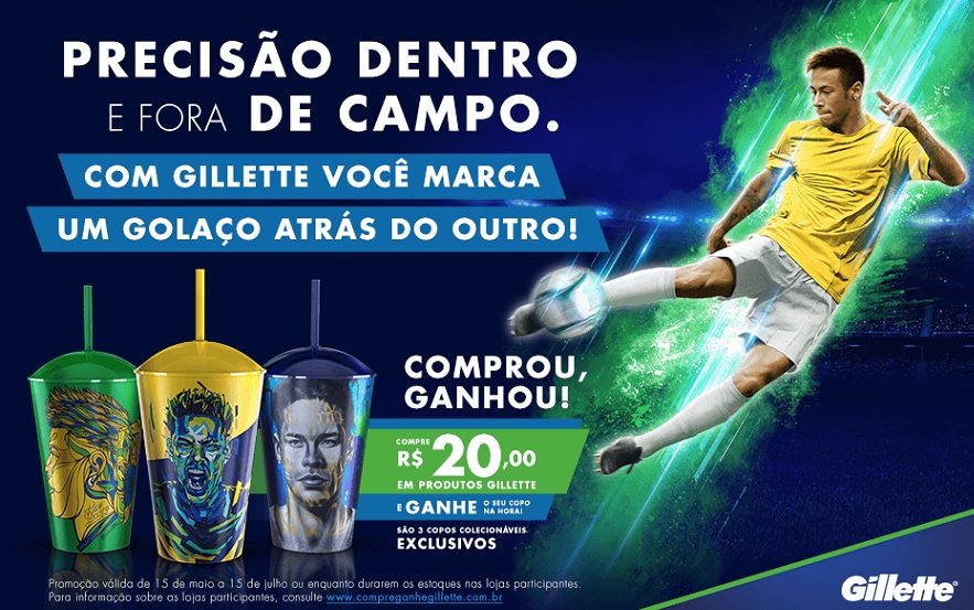 Gillette cria coleção de copos com a cara no Neymar