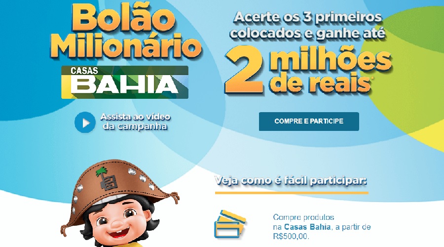 Casas Bahia premia clientes com vouchers de R$ 100,00 em compras