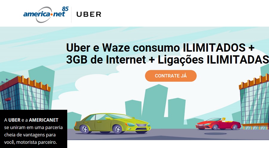 America Net anuncia parceria com a Uber no Brasil