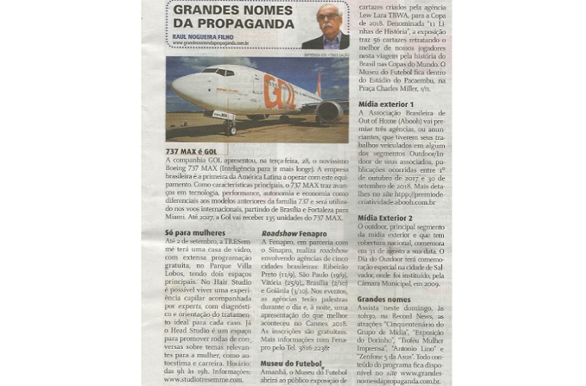 Confira os destaques da coluna de Raul Nogueira Filho no jornal Metrô News