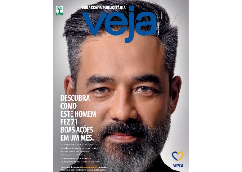 Visa Causas faz ação de marketing na capa da revista Veja