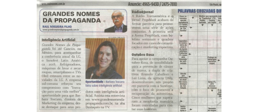 Raul Nogueira Filho destaca as principais notícias do mercado na coluna Grandes Nomes da Propaganda