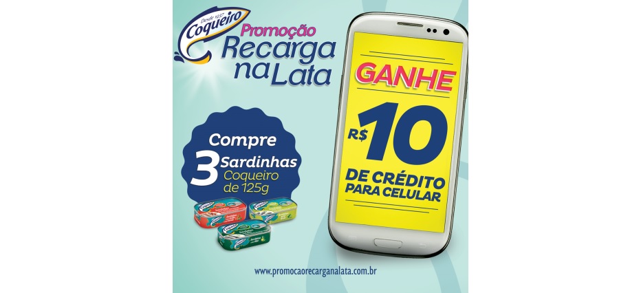 Nova promoção da Coqueiro dá R$ 10 em créditos de celular