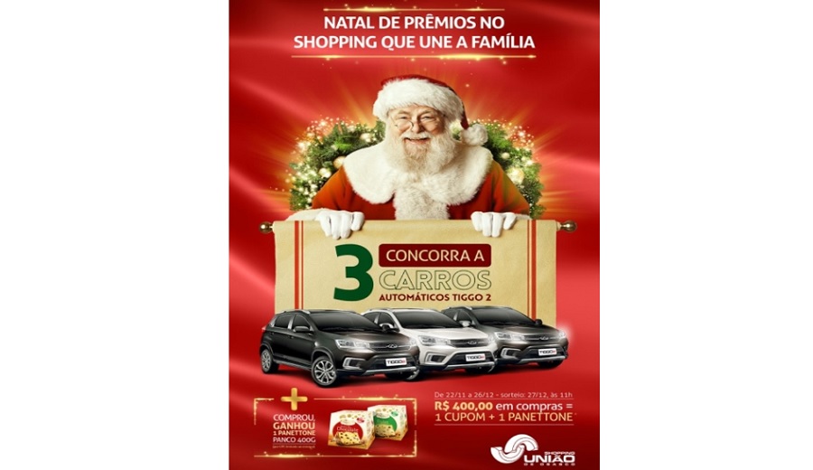 Shopping União de Osasco lança campanha de Natal com sorteio de três carros