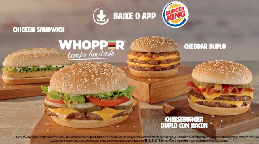 Burger King traz de volta o famoso ‘Whopper’ para o King em Dobro