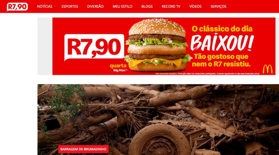 Em campanha do McDonald’s, Portal R7 muda de nome e vira ‘R7,90’