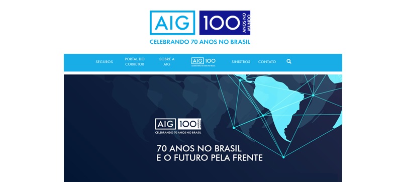 AIG comemora 70 anos de operação no Brasil e lança site com sua visão de futuro e inovação